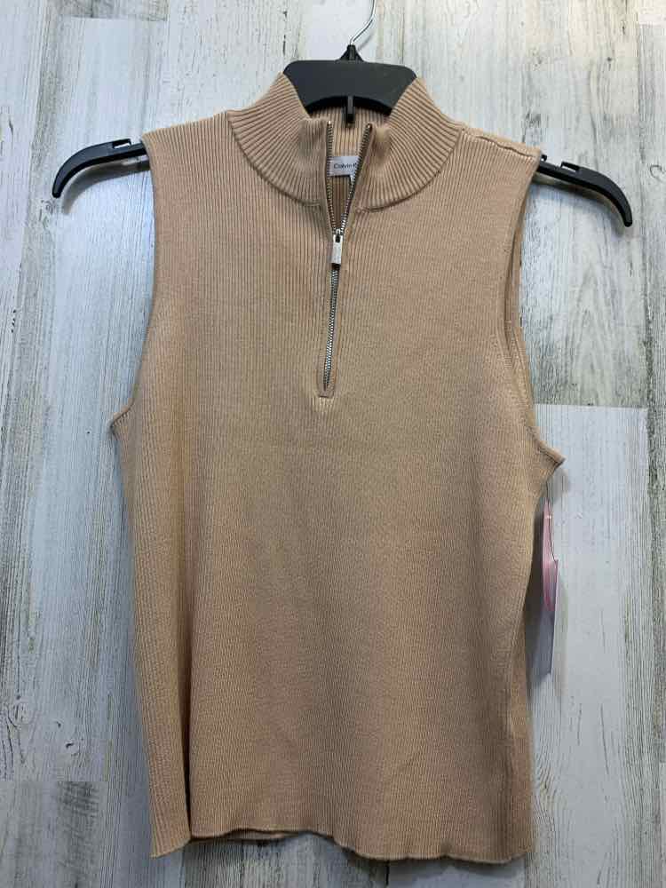 NWT CALVIN KLEIN Tops Size L Tan SLEEVELESS TOP