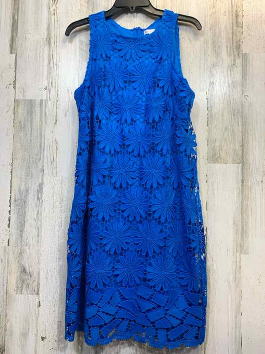 PRE-OWNED LONDON TIMES Dresses and Skirts Size 12 Royal Blue CROCHET Dress/ROYAL