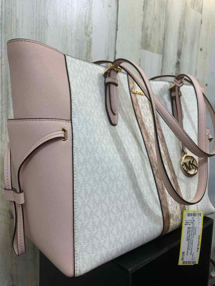 PRE-OWNED MICHAEL KORS BLUSH/WHITE/ROSE GOLD Handbag/BLUSH PINK/WHITE/ROSE GOLD