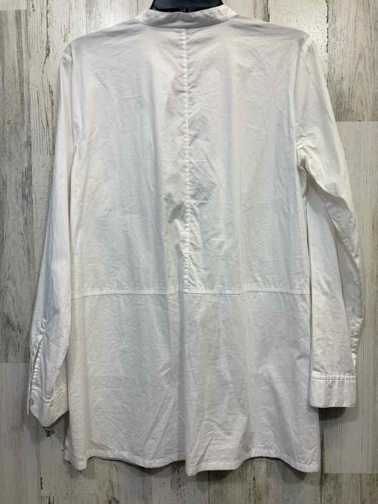 PRE-OWNED EILEEN FISHER Tops Size SP White LONG SLEEVE TUNIC
