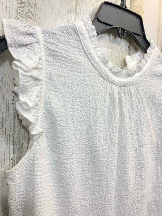 PRE-OWNED THML Tops Size XS WHT CRINKLE/FLUTTER SHOULDER RUFFLE/MOCK NECK Blouse