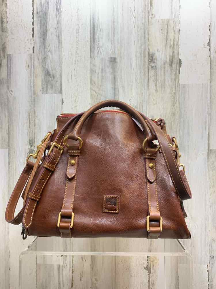 PRE-OWNED DOONEY &  BOURKE BROWN Handbag/BROWN LEATHER TOTE W/ GOLD HARDWARE