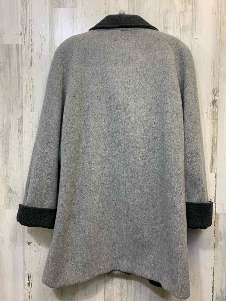PRE-OWNED HERMAN KAY JACKETS / COATS Size L Gray PEA COAT Jacket/GRAY BUTTON UP