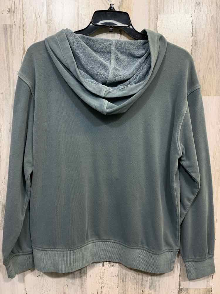 NWT ZENANA Size L Tops DUSTY GREEN LONG SLEEVES HOODED SWEATSHIRT