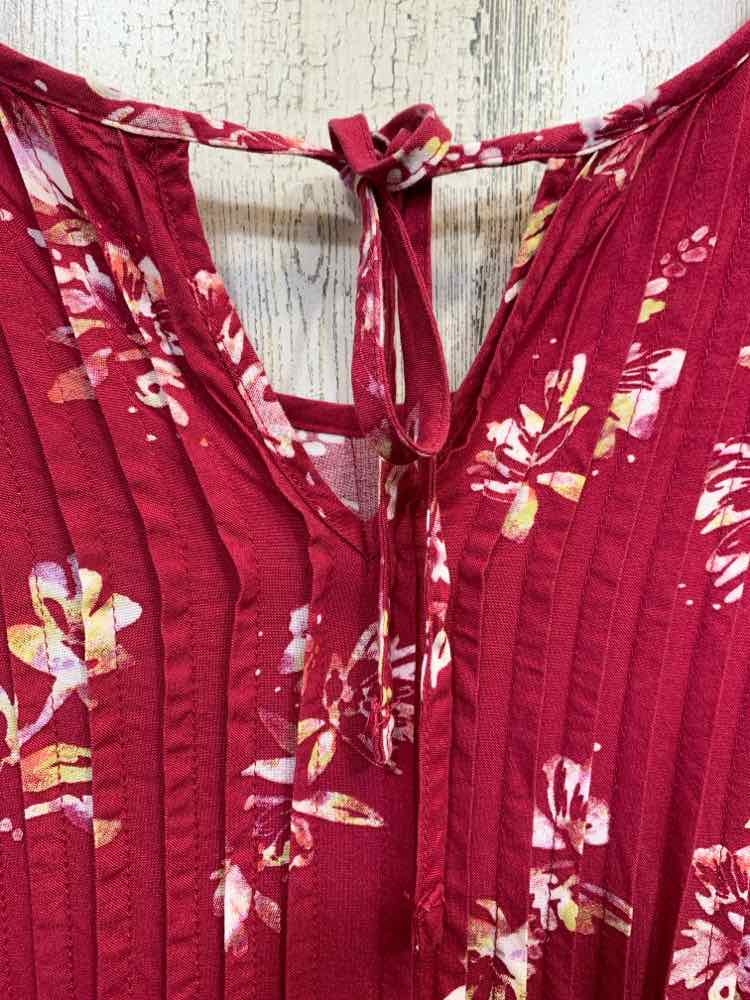 PRE-OWNED SONOMA Dresses and Skirts Size L FUSH/YELLOW/WHITE Floral Shirt/SLEEVE