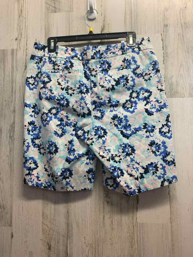 PRE-OWNED Size 8P TALBOTS BOTTOMS WHITE/NAVY/LIGHT BLUE/BLACK/PINK Floral Pants/