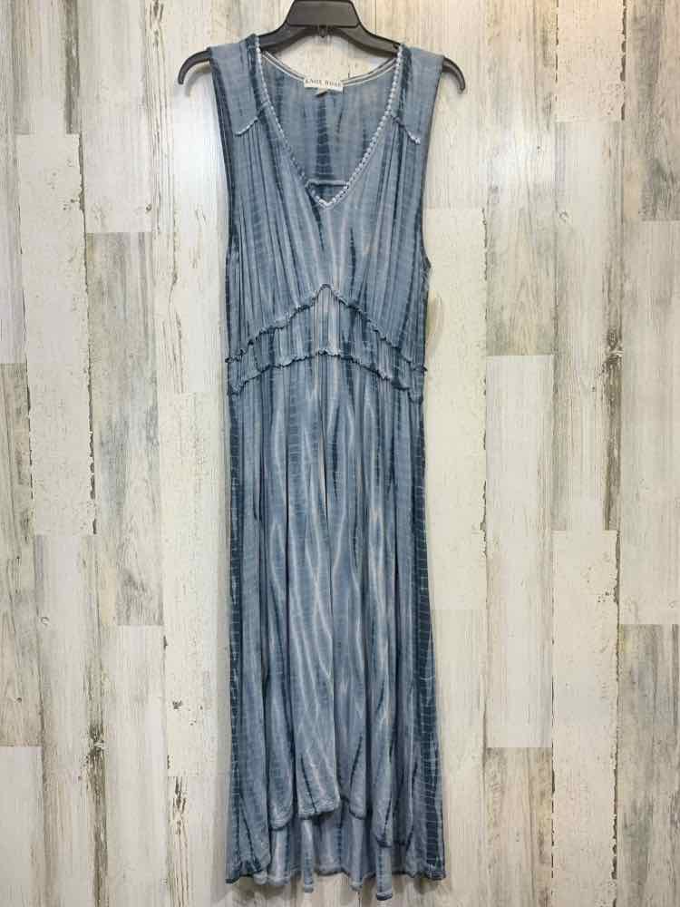PRE-OWNED KNOX ROSE Dresses and Skirts Size M NAVY/GRAY BLUE TY-DYE MAXI Dress/T