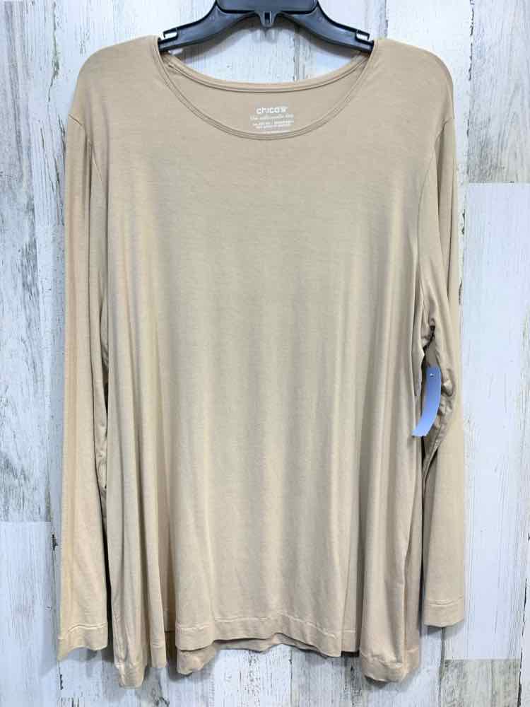 PRE-OWNED CHICO'S Size XXL Tops Beige LONGSLEEVE Shirt
