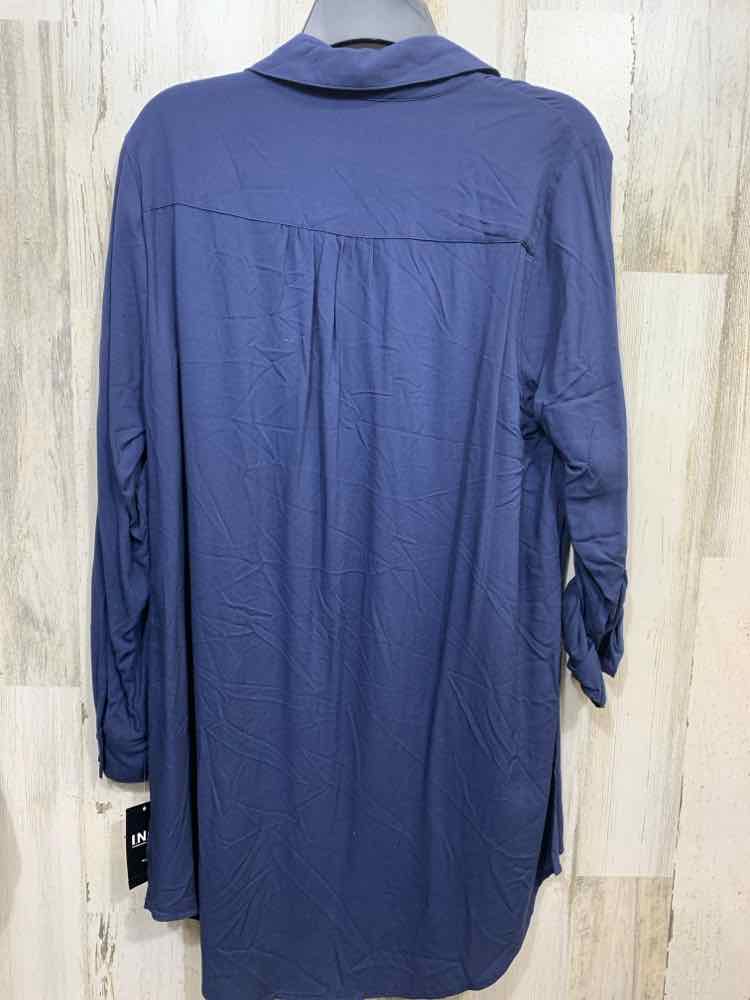 PRE-OWNED INC Size 0X Tops Indigo LONG SLEEVE Blouse