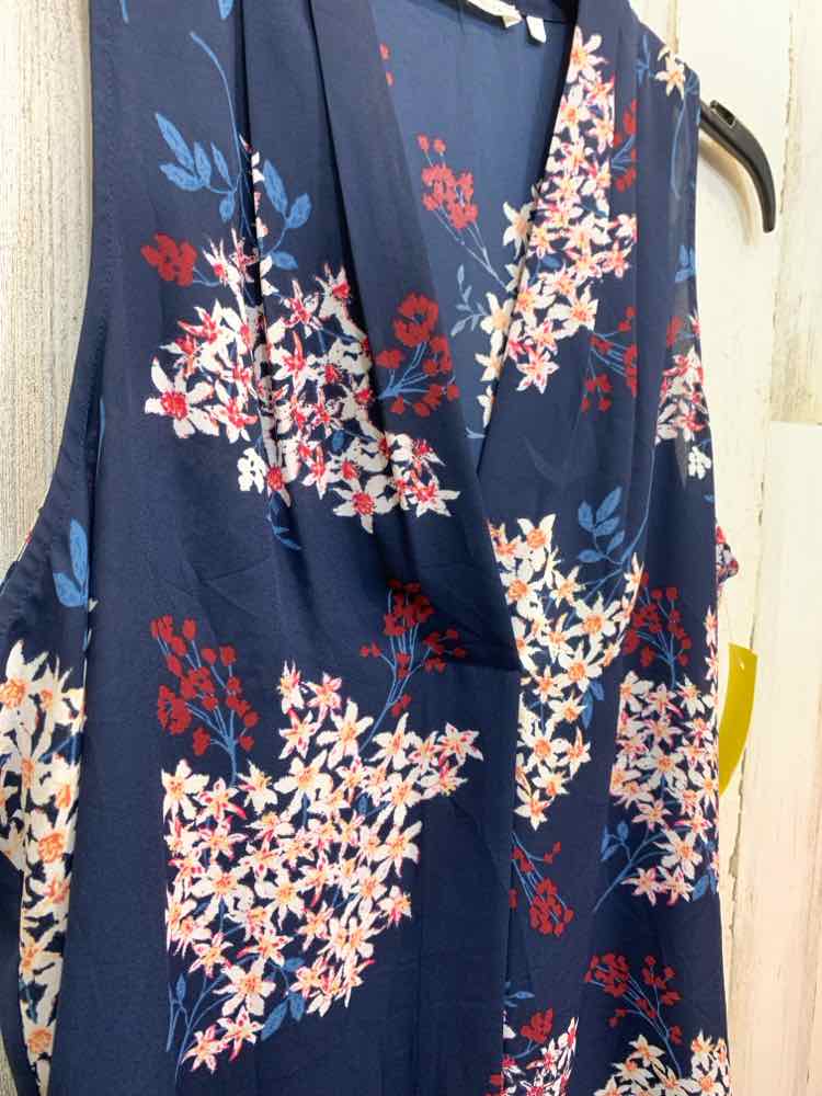 PRE-OWNED VIOLET & CLAIRE Tops Size L BLU/RED/WHT Floral TANK TOP Tank Top/V NEC