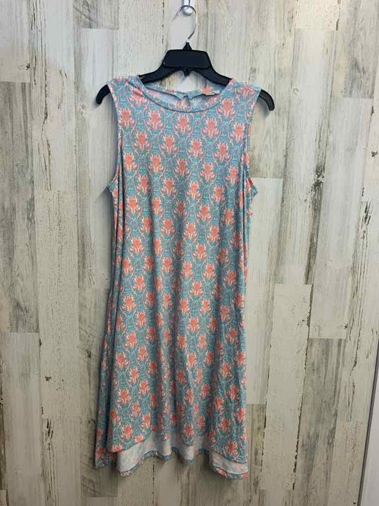 SIMPLY NOELLE Dresses and Skirts Size S/M PINK/BLUE FILIGREE SLEEVELESS Dress
