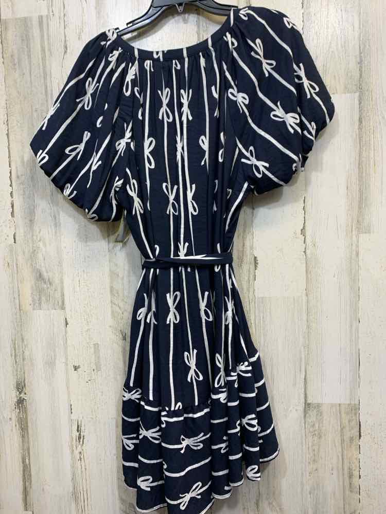 NWT UMGEE Dresses and Skirts Size L NVY/WHT BOW TIE WAIST Dress/MIDI