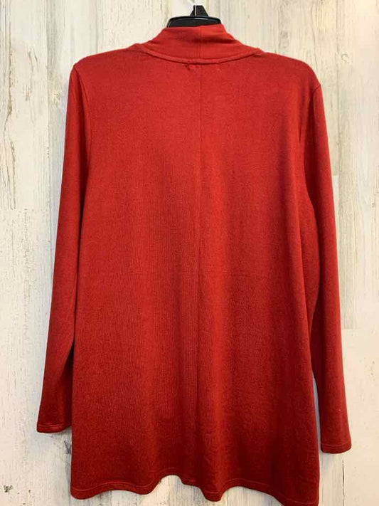 NWT 89TH&MADISON Tops Size XL BRICK Solid CARDIGAN Cardigan/BRICK COLORED LONG C
