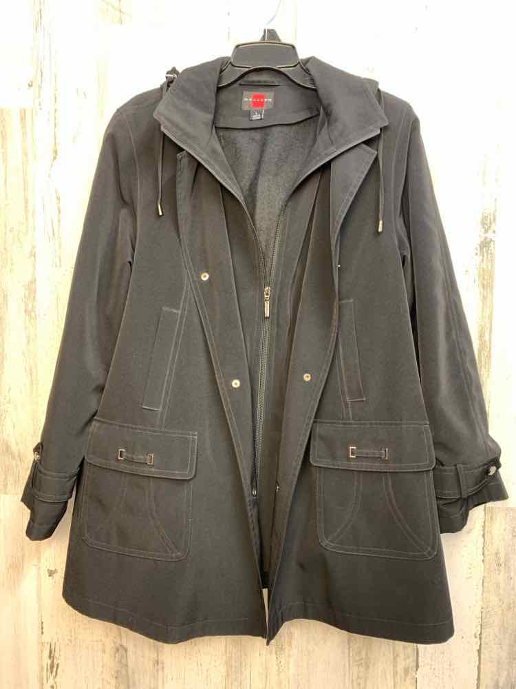 GALLERY JACKETS / COATS Size L Black JACKET Jacket/BLACK ZIP-UP/BUTTON JACKET W/