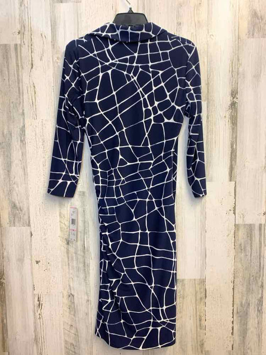 NWT JONES NEW YORK Dresses and Skirts Size 10 NAVY/WHT PATCHES 3/4 LENGTH Dress