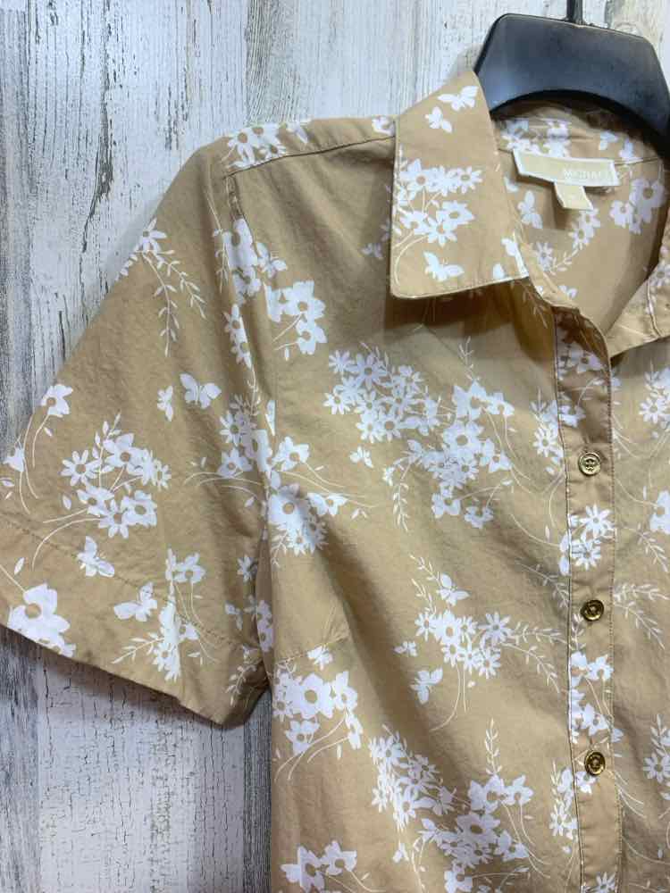PRE-OWNED MICHAEL KORS Dresses and Skirts Size M BIEGE/TAN Floral Dress/BEIGE/WH