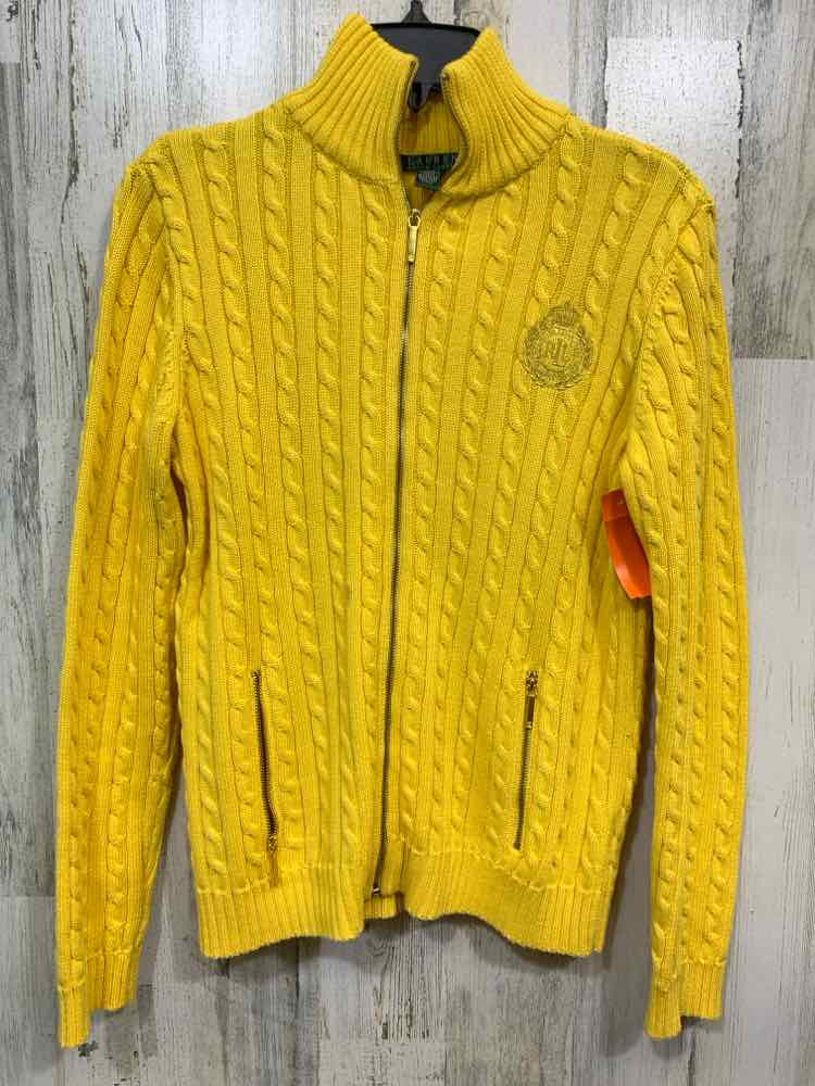 PRE-OWNED LAUREN RALPH LAUREN Tops Size M Yellow HIGH NECK SWEATER