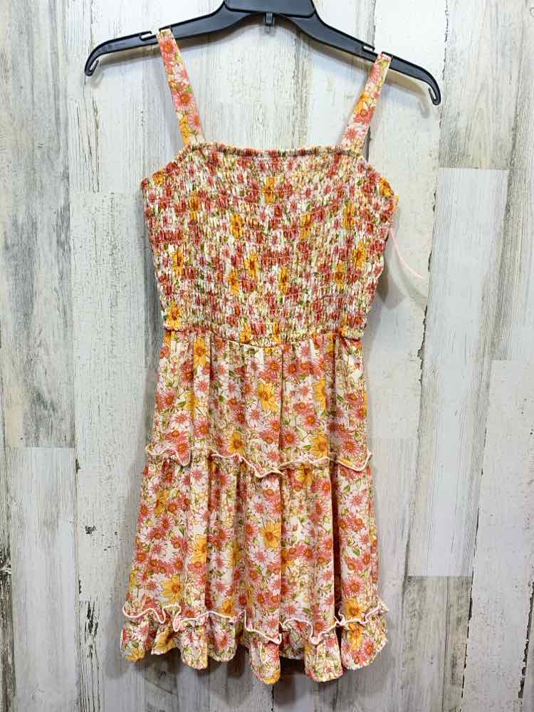 PRE-OWNED JESSICA SIMPSON Dresses and Skirts Size L CRM/PNK/ORNG Floral Dress