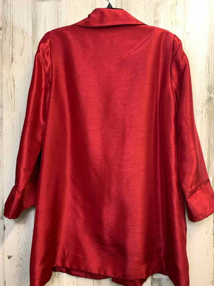 CHICOS Tops Size 1 Red JACKET Jacket