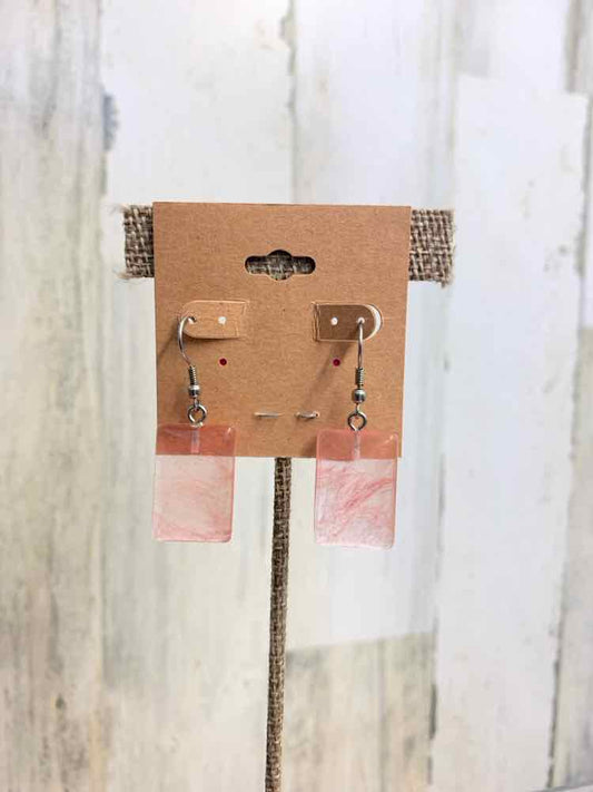 Earrings/SQUARE PINK EARRINGS.