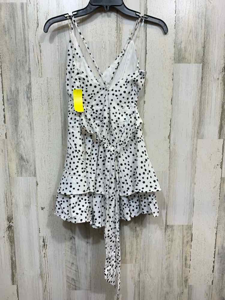 PRE-OWNED MAIN STRIP /SPAGHETTI STRAP RUFFLE HEM V-NECK MINI
