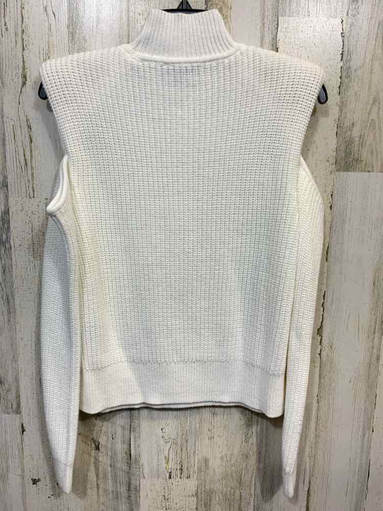 NWOT INC Size S Tops White SEQUINCE COLD SHOULDERS SWEATER