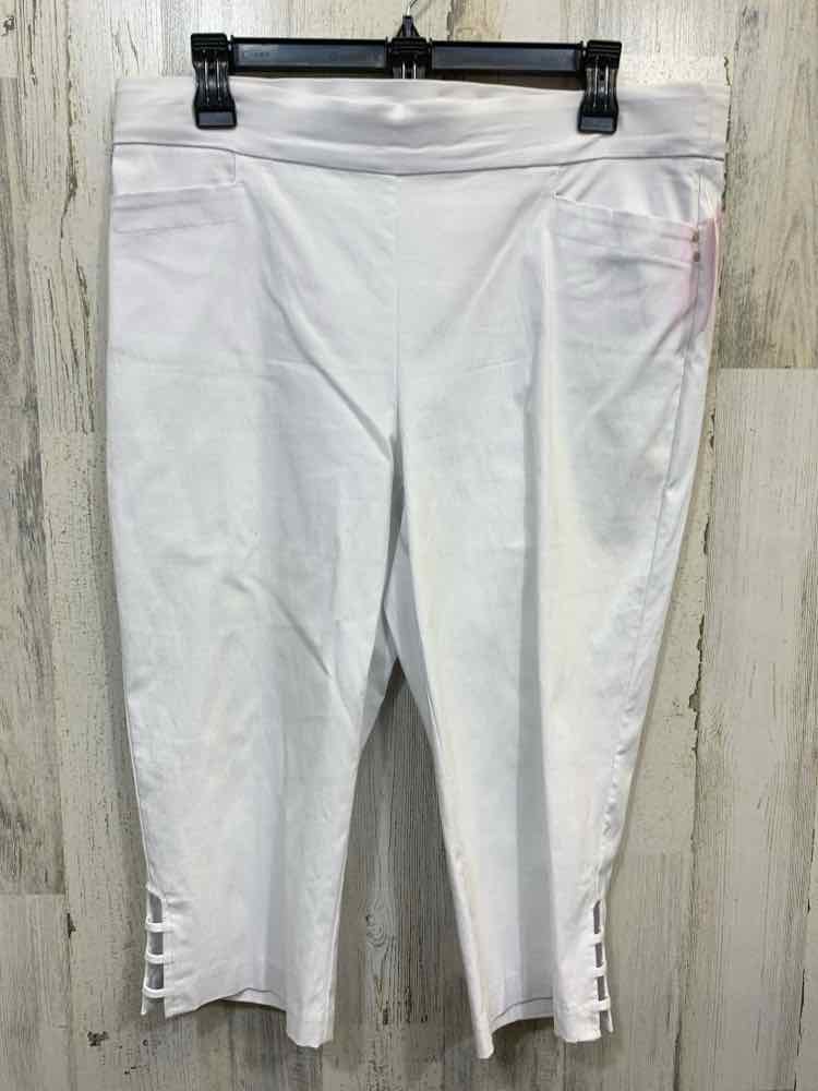 PRE-OWNED Size L 89TH&MADISON BOTTOMS White CAPRI