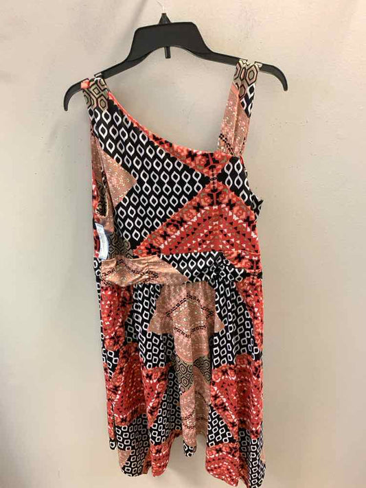 NEW DIRECTIONS Dresses and Skirts Size XL BLUSH/BLK/RED/WHT Patchwork Dress