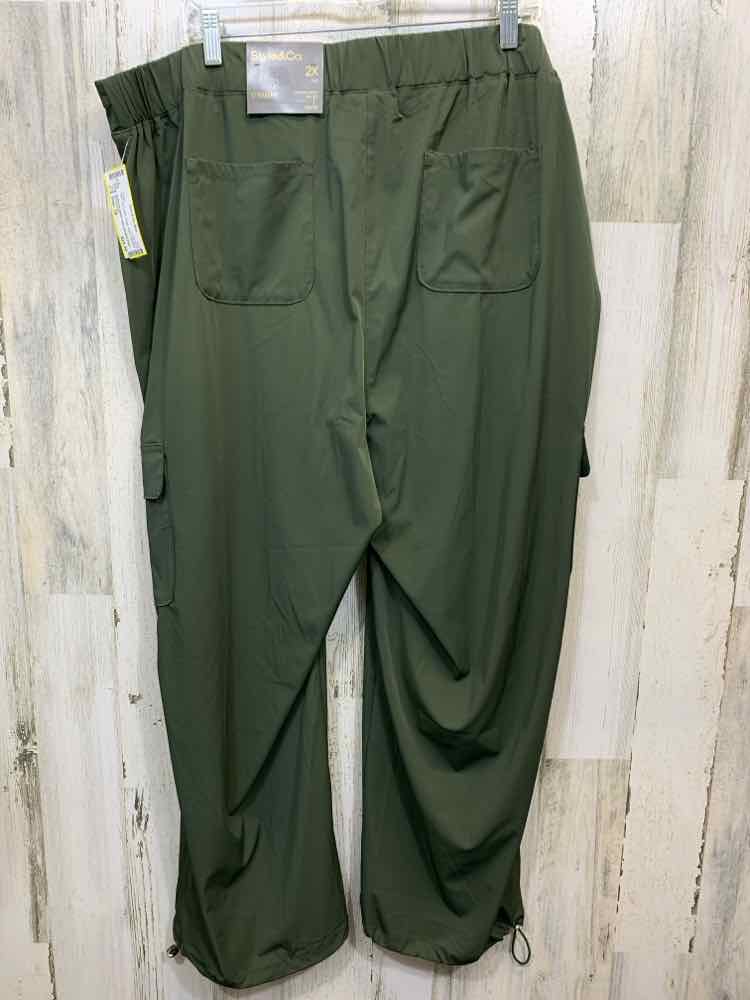 NWT Size 2X STYLE & CO BOTTOMS Green Solid JOGGER Pants