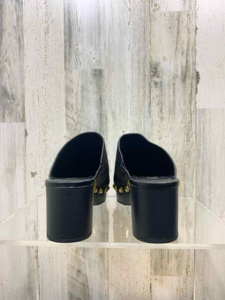 NWT INC SHOES Shoe Size 6 Black Fur 6 Shoes/STUDDED SIDES REAL FUR