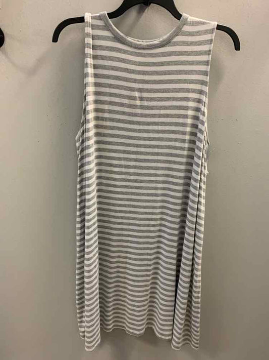 TIME & TRU PLUS SIZES Size XXL GRY/WHT Stripe Dress