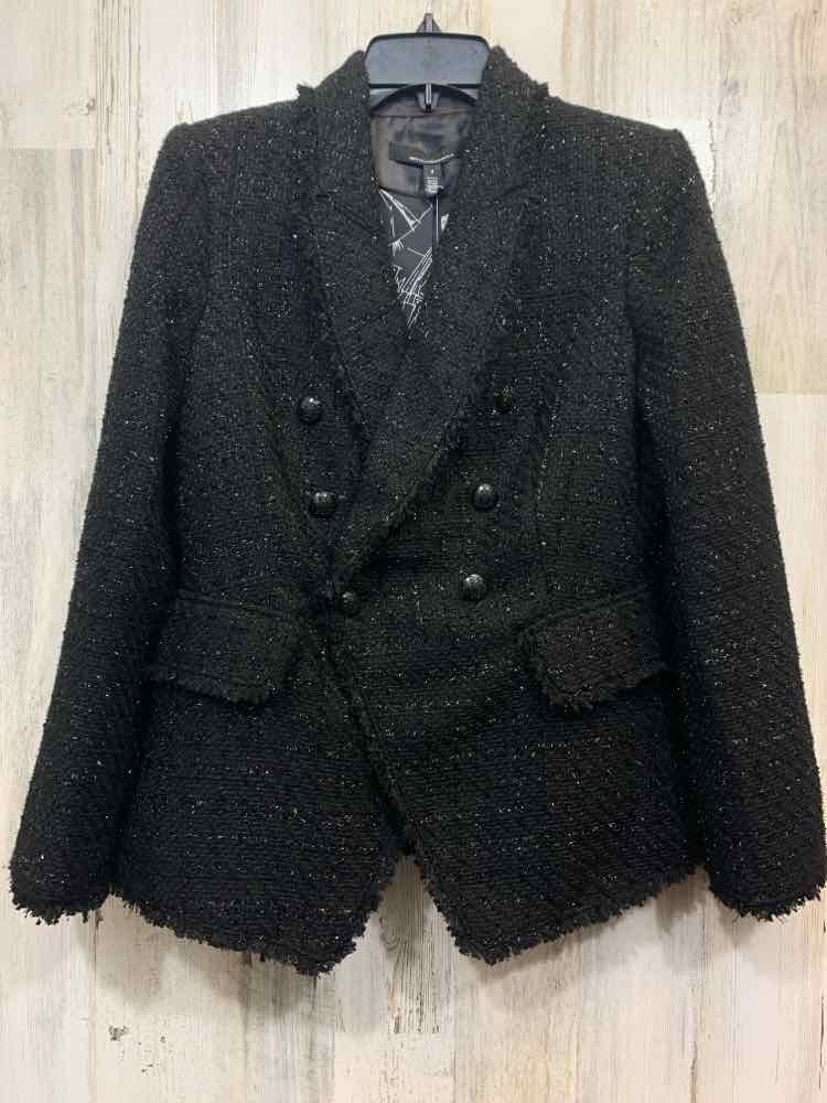 NWT WHBM JACKETS / COATS Size 4 Black BUTTON UP LONGSLEEVE Jacket (Outdoor)