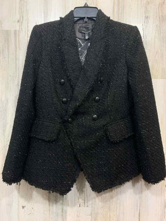 NWT WHBM JACKETS / COATS Size 4 Black BUTTON UP LONGSLEEVE Jacket (Outdoor)