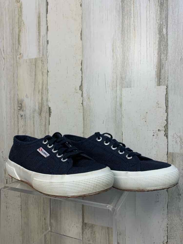 PRE-OWNED SUPERGA SHOES 6 NAVY BLUE Shoes/RUBBER SOLE SNEAKERS