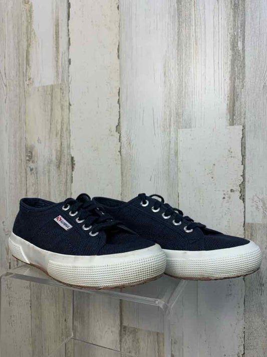 PRE-OWNED SUPERGA SHOES 6 NAVY BLUE Shoes/RUBBER SOLE SNEAKERS