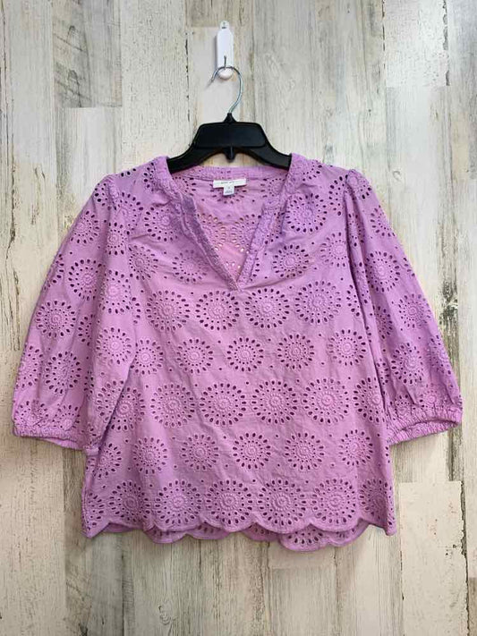 PRE-OWNED ON 34TH Tops Size S LAVENDAR Floral 3/4 SLEEVE TOP