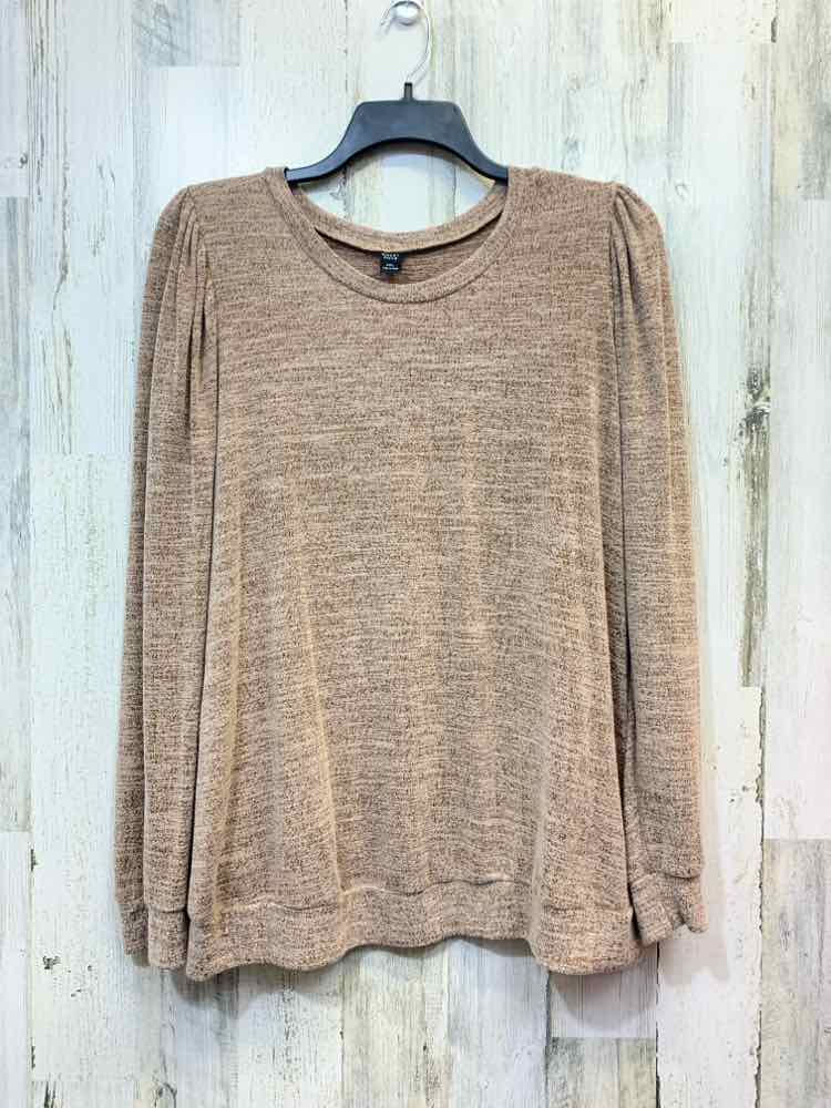 PRE-OWNED EMERY ROSE PLUS SIZES Size 3XL BRN/TAN LONG SLEEVES TOP