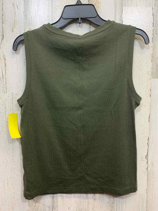 PRE-OWNED GAP Tops Size 1 ARMY GREEN/CREW NECK Tank Top
