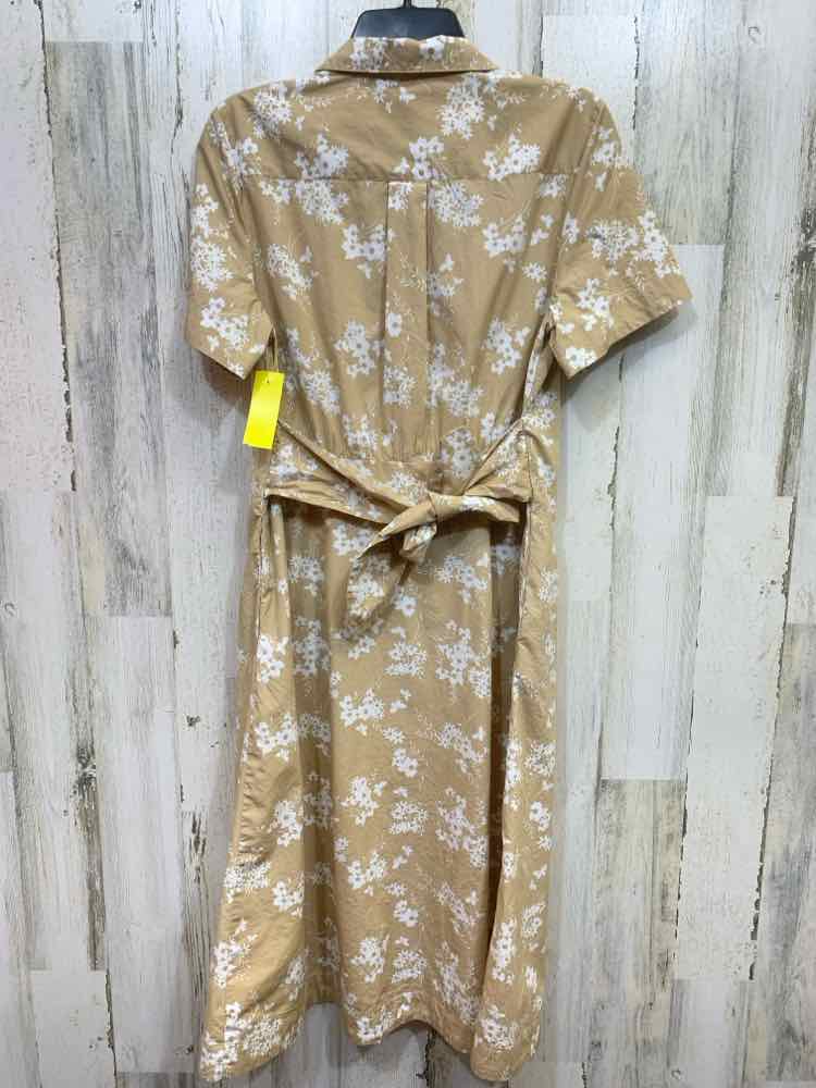 PRE-OWNED MICHAEL KORS Dresses and Skirts Size M BIEGE/TAN Floral Dress/BEIGE/WH