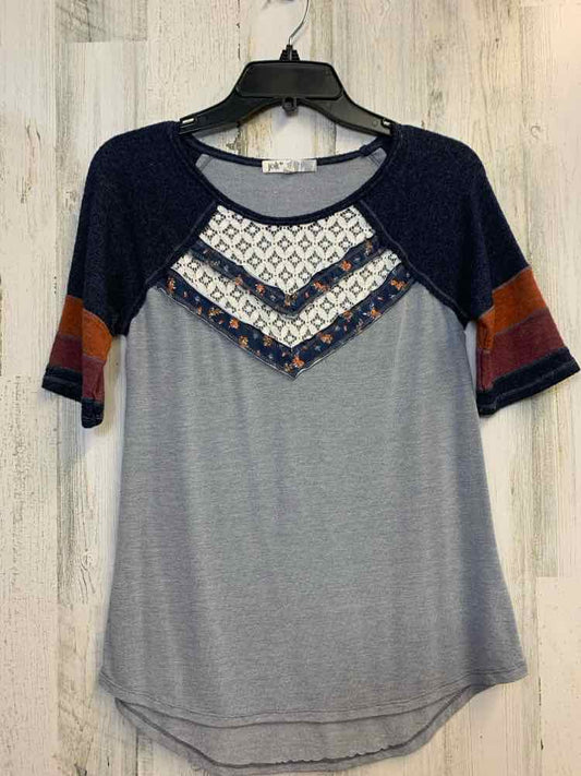 JOLT Tops Size S GRAY/BLU/ORG SHORT SLEEVES TOP