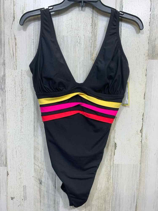 PRE-OWNED LONGITUDE Dresses and Skirts Size 12 BLK/PNK/YLW/RED Swimsuit/V CUT OU