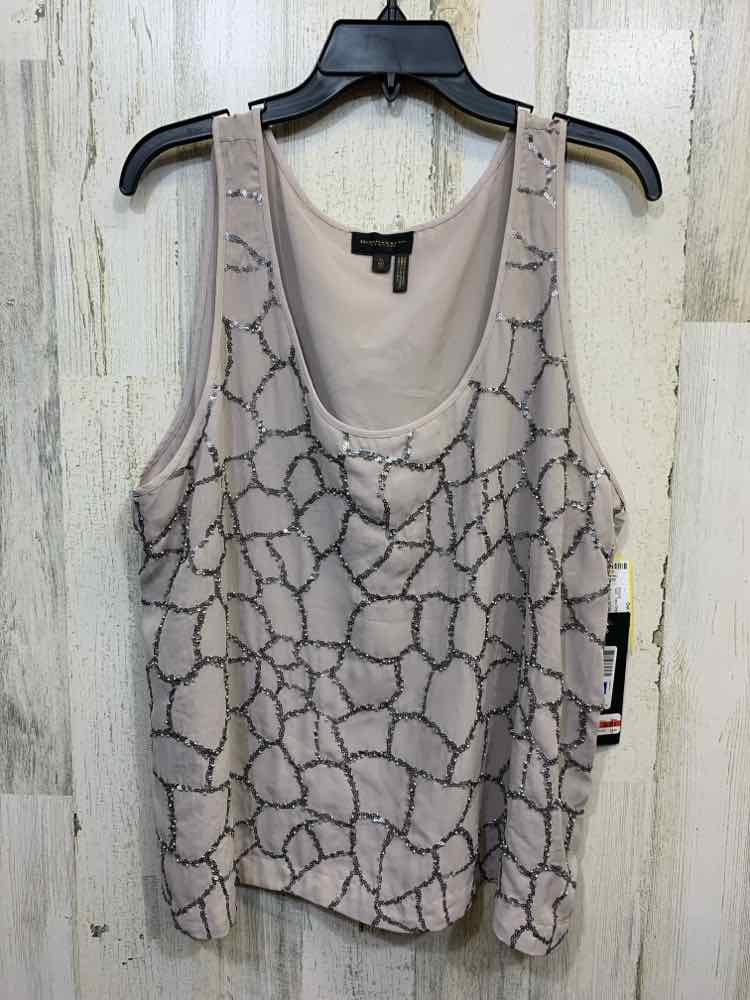 NWT DONNA KARAN Tops Size XL Gray NET SCOOP NECK /SEQUIN DETAIL TANK STYLE