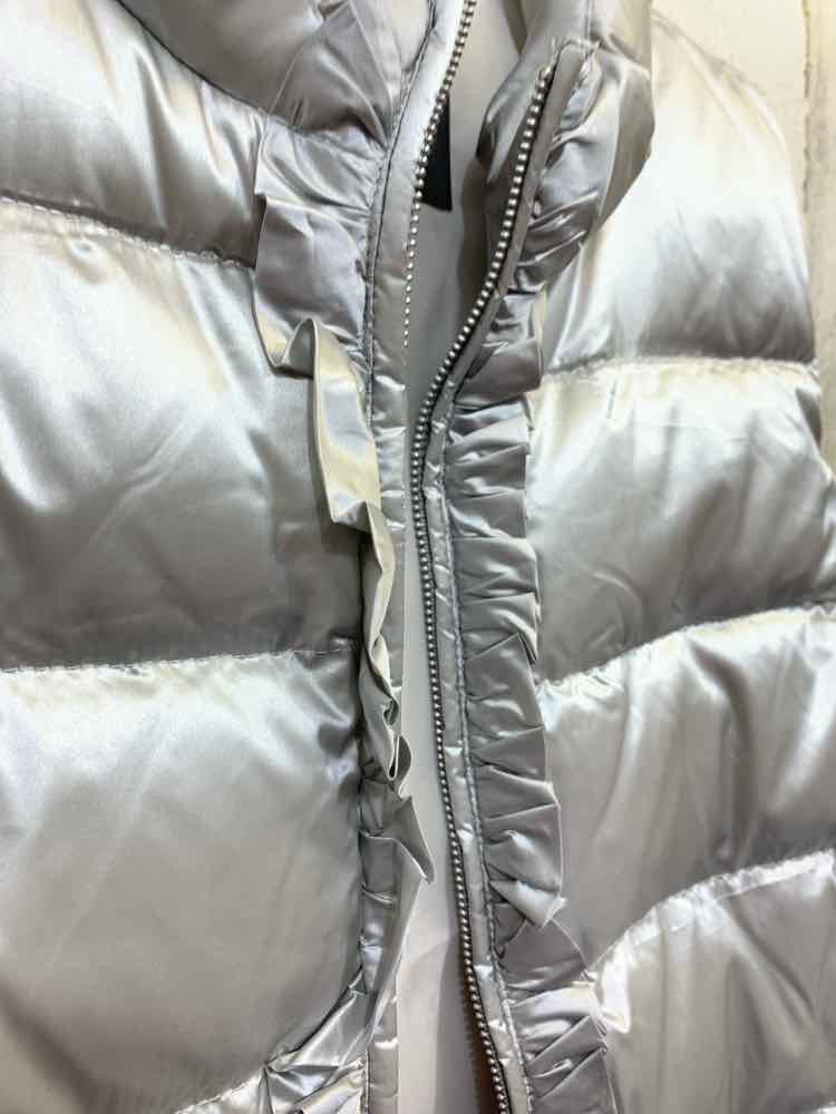 PRE-OWNED TALBOTS Size L Tops Silver Vest W/ RUFFLES