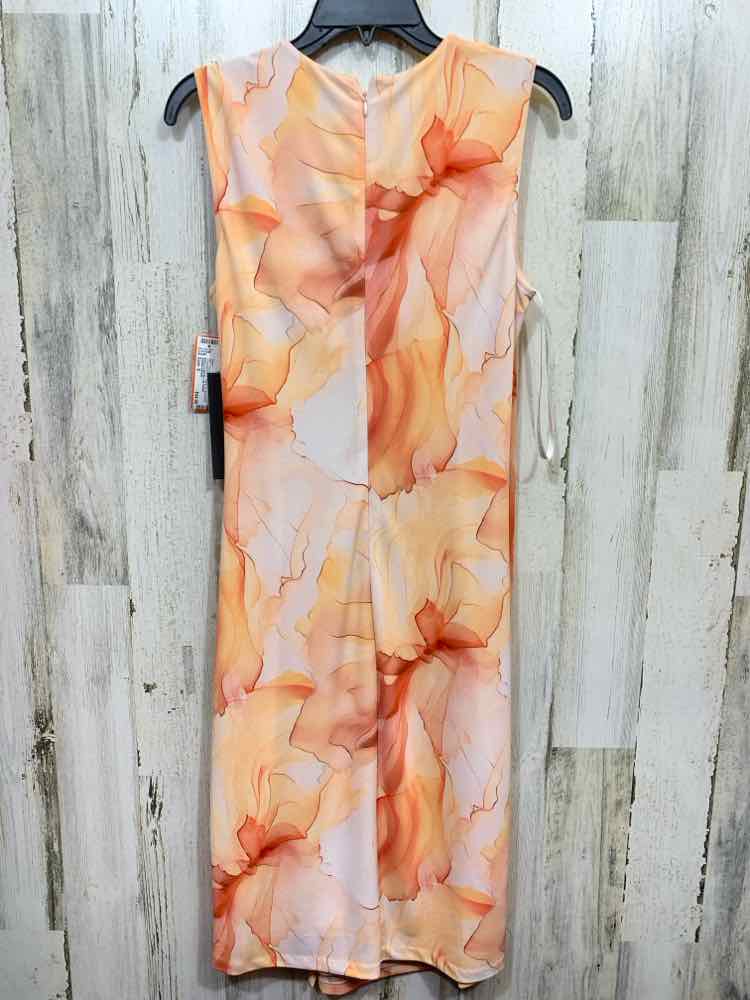 NWT DONNA KARAN Dresses and Skirts Size S ORANGE/WHITE Floral SLEEVELESS Dress