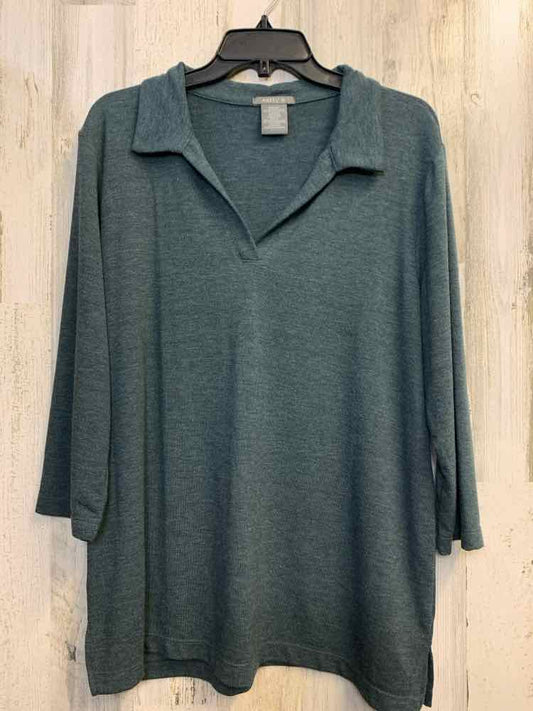 MATTY M Tops Size XL HEATHER GREEN 3/4 LENGTH TOP
