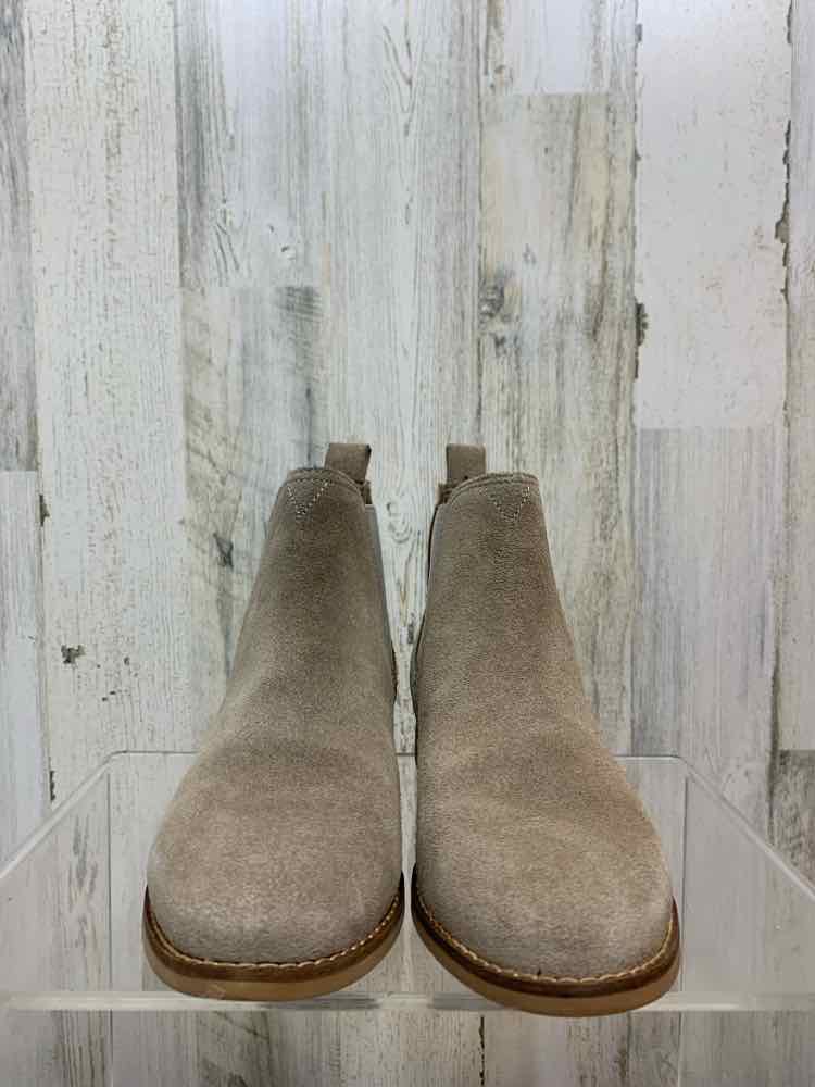 PRE-OWNED TOMS SHOES Shoe Size 6.5 BROWN/SILVER 2 TONE CHELSEA BOOT Boots/TOMS: