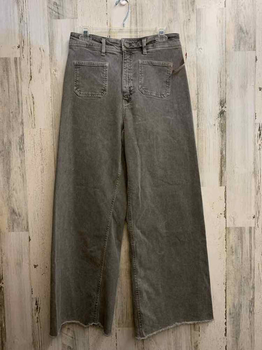 PRE-OWNED Size 8 ZARA BOTTOMS Gray Jeans/WIDE LEG/LOOSE HEM