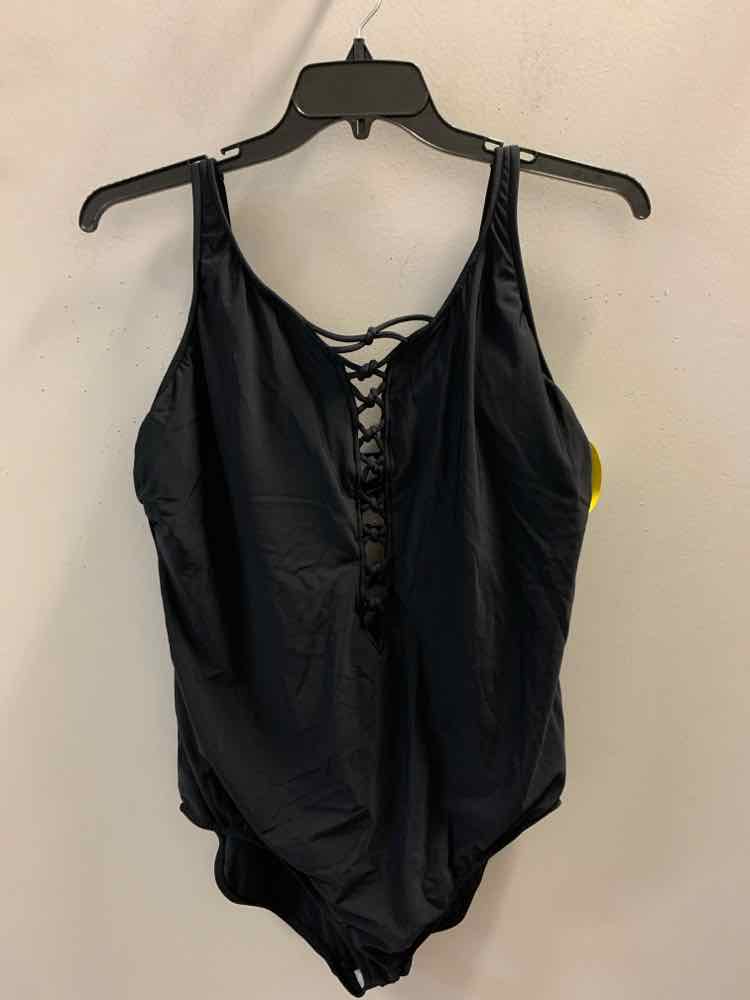 NWT AQUA GREEN PLUS SIZES Size 22 Black ONE PIECE Swimsuit