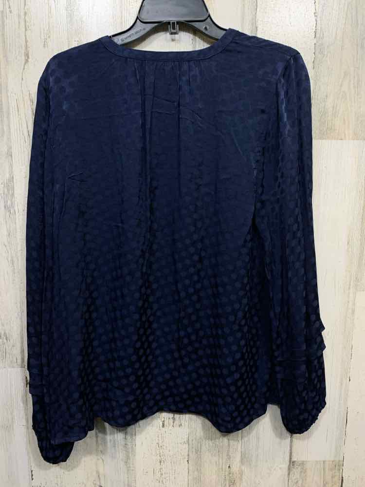 NWT ON 34TH Size 0X Tops Navy Polka Dot LONGSLEEVE Shirt