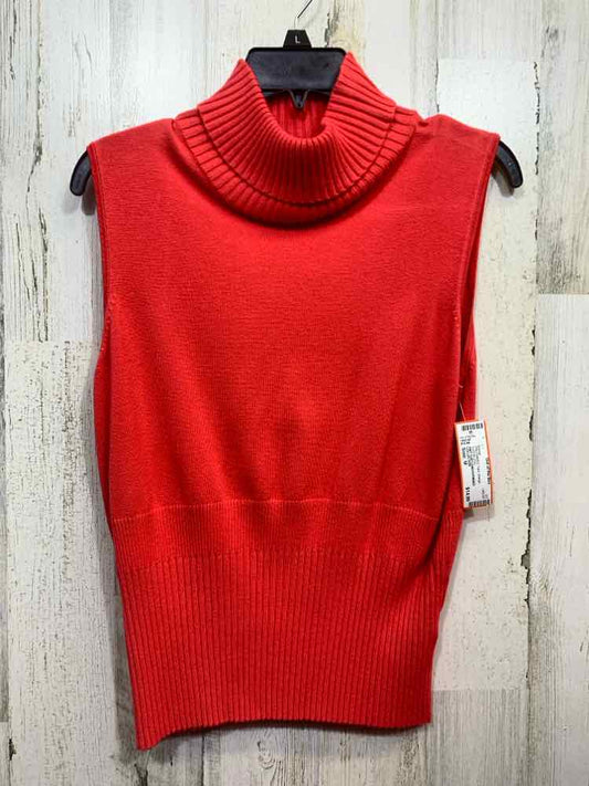 PRE-OWNED COLLECTION Size M Tops Orange SLEEVELESS/ KNIT TURTLENECK TOP